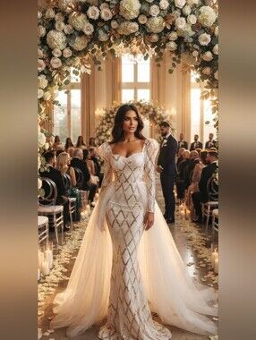 Baby Pink, Contrast Sequined, Draped, Sweetheart Neck, Mermaid Maxi Gown